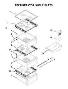 Refrigerator Shelf Parts parts for Kitchenaid Side-By-Side Refrigerator KRSC703HPS00 from AppliancePartsPros.com