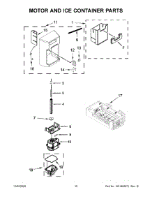 Motor And Ice Container Parts parts for Kitchenaid Side-By-Side Refrigerator KRSC703HPS01 from AppliancePartsPros.com