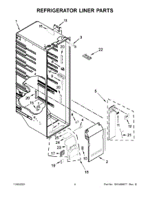 Refrigerator Liner Parts parts for Kitchenaid Side-By-Side Refrigerator KRSF705HBS00 from AppliancePartsPros.com