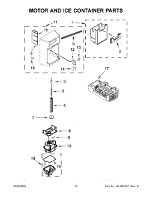 Motor And Ice Container Parts parts for Kitchenaid Side-By-Side Refrigerator KRSF705HBS01 from AppliancePartsPros.com