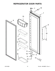 Refrigerator Door Parts parts for Kitchenaid Side-By-Side Refrigerator KRSF705HBS04 from AppliancePartsPros.com