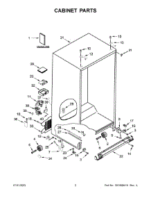 Cabinet Parts parts for Kitchenaid Side-By-Side Refrigerator KRSF705HBS05 from AppliancePartsPros.com