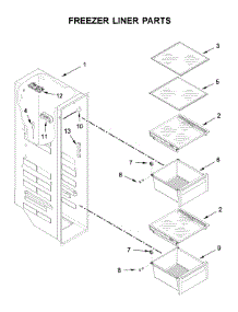 Freezer Liner Parts parts for Kitchenaid Side-By-Side Refrigerator KRSF705HPS01 from AppliancePartsPros.com