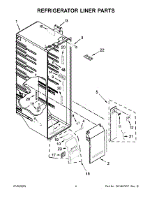 Refrigerator Liner Parts parts for Kitchenaid Side-By-Side Refrigerator KRSF705HPS01 from AppliancePartsPros.com