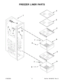 Freezer Liner Parts parts for Kitchenaid Side-By-Side Refrigerator KRSF705HPS01 from AppliancePartsPros.com
