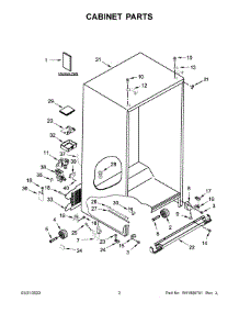 Cabinet Parts parts for Kitchenaid Side-By-Side Refrigerator KRSF705HPS04 from AppliancePartsPros.com