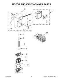 Motor And Ice Container Parts parts for Kitchenaid Side-By-Side Refrigerator KRSF705HPS04 from AppliancePartsPros.com