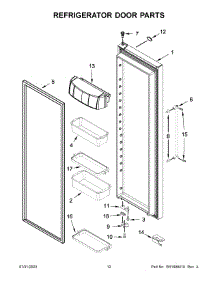 Refrigerator Door Parts parts for Kitchenaid Side-By-Side Refrigerator KRSF705HPS05 from AppliancePartsPros.com