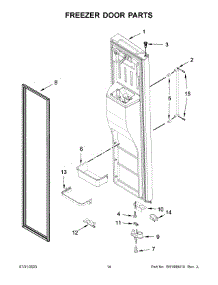 Freezer Door Parts parts for Kitchenaid Side-By-Side Refrigerator KRSF705HPS05 from AppliancePartsPros.com