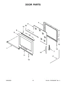 Door Parts parts for Kitchenaid Gas Range KSDG950ESS6 from AppliancePartsPros.com