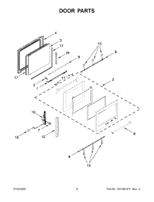 Door Parts parts for Kitchenaid Gas Range KSGB900ESS5 from AppliancePartsPros.com