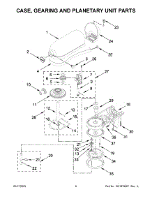 Case, Gearing And Planetary Unit Parts parts for Kitchenaid Stand Mixer KSM100PSOB5 from AppliancePartsPros.com