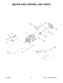 Motor And Control Unit Parts parts for Kitchenaid Stand Mixer KSM100PSWH5 from AppliancePartsPros.com