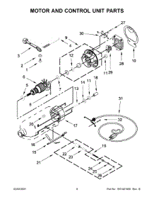 Motor And Control Unit Parts parts for Kitchenaid Stand Mixer KSM150FBER0 from AppliancePartsPros.com
