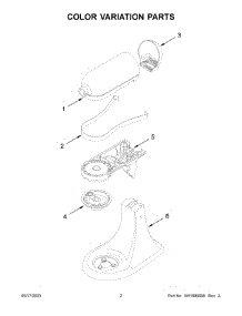 Color Variation Parts parts for Kitchenaid Stand Mixer KSM150FEOB5 from AppliancePartsPros.com