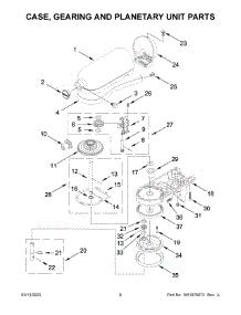 Case, Gearing And Planetary Unit Parts parts for Kitchenaid Stand Mixer KSM150PSHER5 from AppliancePartsPros.com