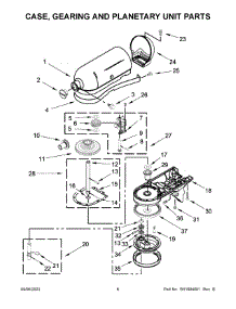 Case, Gearing And Planetary Unit Parts parts for Kitchenaid Stand Mixer KSM150PSJP5 from AppliancePartsPros.com