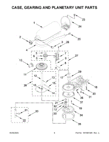 Case, Gearing And Planetary Unit Parts parts for Kitchenaid Stand Mixer KSM150PSLCA5 from AppliancePartsPros.com