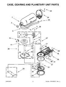 Case, Gearing And Planetary Unit Parts parts for Kitchenaid Stand Mixer KSM150PSMA1 from AppliancePartsPros.com