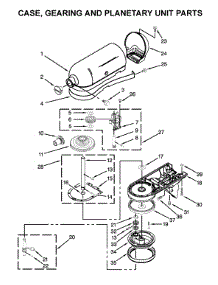 Case, Gearing And Planetary Unit Parts parts for Kitchenaid Stand Mixer KSM150TBQG0 from AppliancePartsPros.com