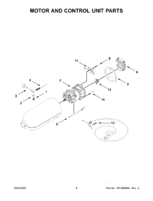 Motor And Control Unit Parts parts for Kitchenaid Stand Mixer KSM150WPOB5 from AppliancePartsPros.com