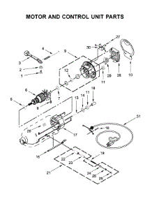 Motor And Control Unit Parts parts for Kitchenaid Stand Mixer KSM153PSQBY0 from AppliancePartsPros.com