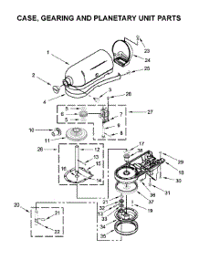 Case, Gearing And Planetary Unit Parts parts for Kitchenaid Stand Mixer KSM153PSQLR0 from AppliancePartsPros.com