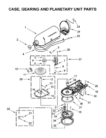 Case, Gearing And Planetary Unit Parts parts for Kitchenaid Stand Mixer KSM153PSQPT0 from AppliancePartsPros.com