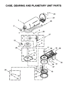 Case, Gearing And Planetary Unit Parts parts for Kitchenaid Stand Mixer KSM154GBQ4CA0 from AppliancePartsPros.com