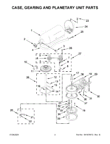Case, Gearing And Planetary Unit Parts parts for Kitchenaid Stand Mixer KSM154GBQ4KG5 from AppliancePartsPros.com