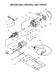 Motor And Control Unit Parts parts for Kitchenaid Stand Mixer KSM156HBWW0 from AppliancePartsPros.com