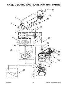 Case, Gearing And Planetary Unit Parts parts for Kitchenaid Stand Mixer KSM156WMAQ0 from AppliancePartsPros.com