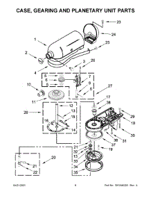Case, Gearing And Planetary Unit Parts parts for Kitchenaid Stand Mixer KSM180CBLD0 from AppliancePartsPros.com
