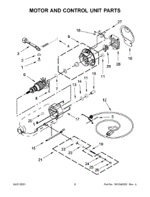 Motor And Control Unit Parts parts for Kitchenaid Stand Mixer KSM180CBLD0 from AppliancePartsPros.com