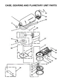 Case, Gearing And Planetary Unit Parts parts for Kitchenaid Stand Mixer KSM180QQHSD0 from AppliancePartsPros.com