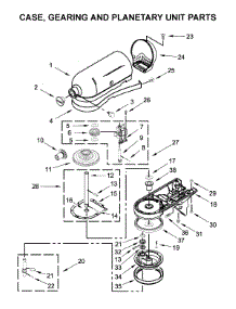 Case, Gearing And Planetary Unit Parts parts for Kitchenaid Stand Mixer KSM180RPMB0 from AppliancePartsPros.com