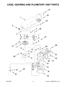 Case, Gearing And Planetary Unit Parts parts for Kitchenaid Stand Mixer KSM182CADFL0 from AppliancePartsPros.com