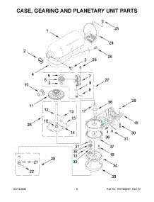 Case, Gearing And Planetary Unit Parts parts for Kitchenaid Stand Mixer KSM195PSHI0 from AppliancePartsPros.com