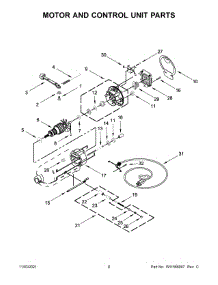 Motor And Control Unit Parts parts for Kitchenaid Stand Mixer KSM195PSMS0 from AppliancePartsPros.com
