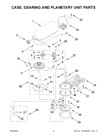 Case, Gearing And Planetary Unit Parts parts for Kitchenaid Stand Mixer KSM195PSPT5 from AppliancePartsPros.com