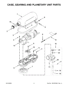Case, Gearing And Planetary Unit Parts parts for Kitchenaid Stand Mixer KSM55SXXXCU0 from AppliancePartsPros.com