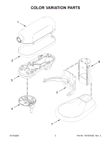 Color Variation Parts parts for Kitchenaid Stand Mixer KSM55SXXXOB0 from AppliancePartsPros.com