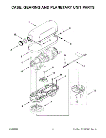 Case, Gearing And Planetary Unit Parts parts for Kitchenaid Stand Mixer KSM60SECXCU0 from AppliancePartsPros.com