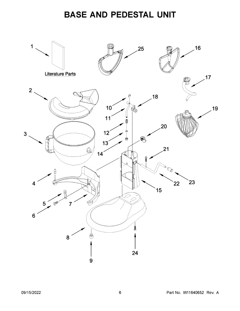 Parts for Kitchenaid KSM70SKXXBK0: Base And Pedestal Unit Parts ...