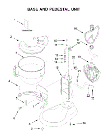 Base And Pedestal Unit parts for Kitchenaid Stand Mixer KSM7586PMZ1 from AppliancePartsPros.com