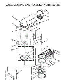 Case, Gearing And Planetary Unit Parts parts for Kitchenaid Stand Mixer KSM88SL0 from AppliancePartsPros.com