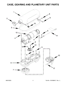 Case, Gearing And Planetary Unit Parts parts for Kitchenaid Stand Mixer KSM8990CU0 from AppliancePartsPros.com