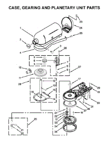 Case, Gearing And Planetary Unit Parts parts for Kitchenaid Stand Mixer KSM96BM0 from AppliancePartsPros.com