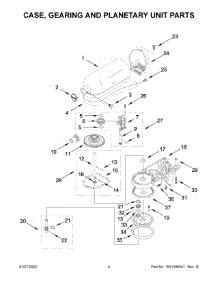 Case, Gearing And Planetary Unit Parts parts for Kitchenaid Stand Mixer KSM97SL0 from AppliancePartsPros.com