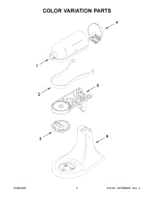 Color Variation Parts parts for Kitchenaid Stand Mixer KSM97SL5 from AppliancePartsPros.com